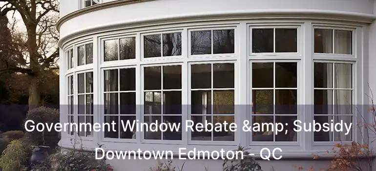 Government Window Rebate & Subsidy Downtown Edmoton - QC