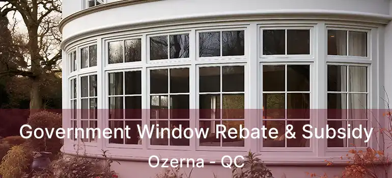  Government Window Rebate & Subsidy Ozerna - QC