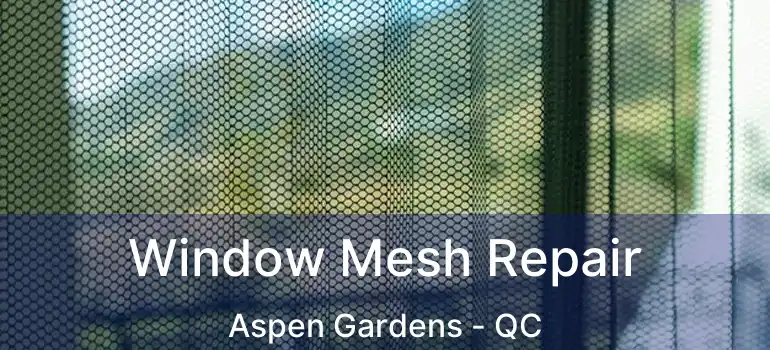  Window Mesh Repair Aspen Gardens - QC