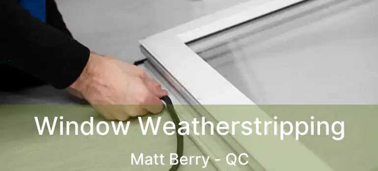 Window Weatherstripping Matt Berry - QC